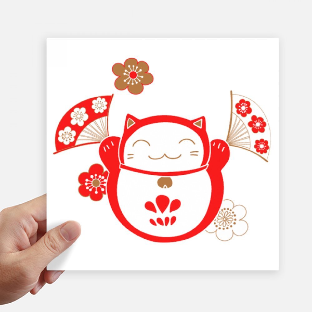 Autocollant grand format chat de la fortune japonais 20x20 cm pour sticker pc portable et moto