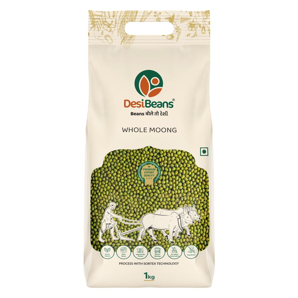 DesiBeans Whole Moong 1Kg | Unpolished Green Moong Whole | Gluten Free | Rich in Protein & Fiber | Healthy Pulses-image-44