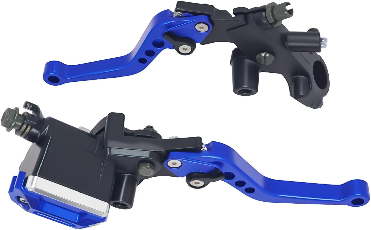 Triumilynn Motorcycle Brake Lever 7/8" 22mm Handlebar Brake Master Cylinder Clutch Lever CNC Compatible with Harley Honda Kawasaki Suzuki Yamaha Left & Right Set Piston Diameter 12.7mm (Blue)