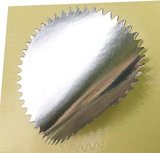UNIQOOO 100pcs Silver Embossed Foil Blank Certificate Self-Adhesive Sealing Stickers - Perfect for Invitations, Certification, Graduation, Notary Seals, Corporate Seals, and Personalized Monogram Embo