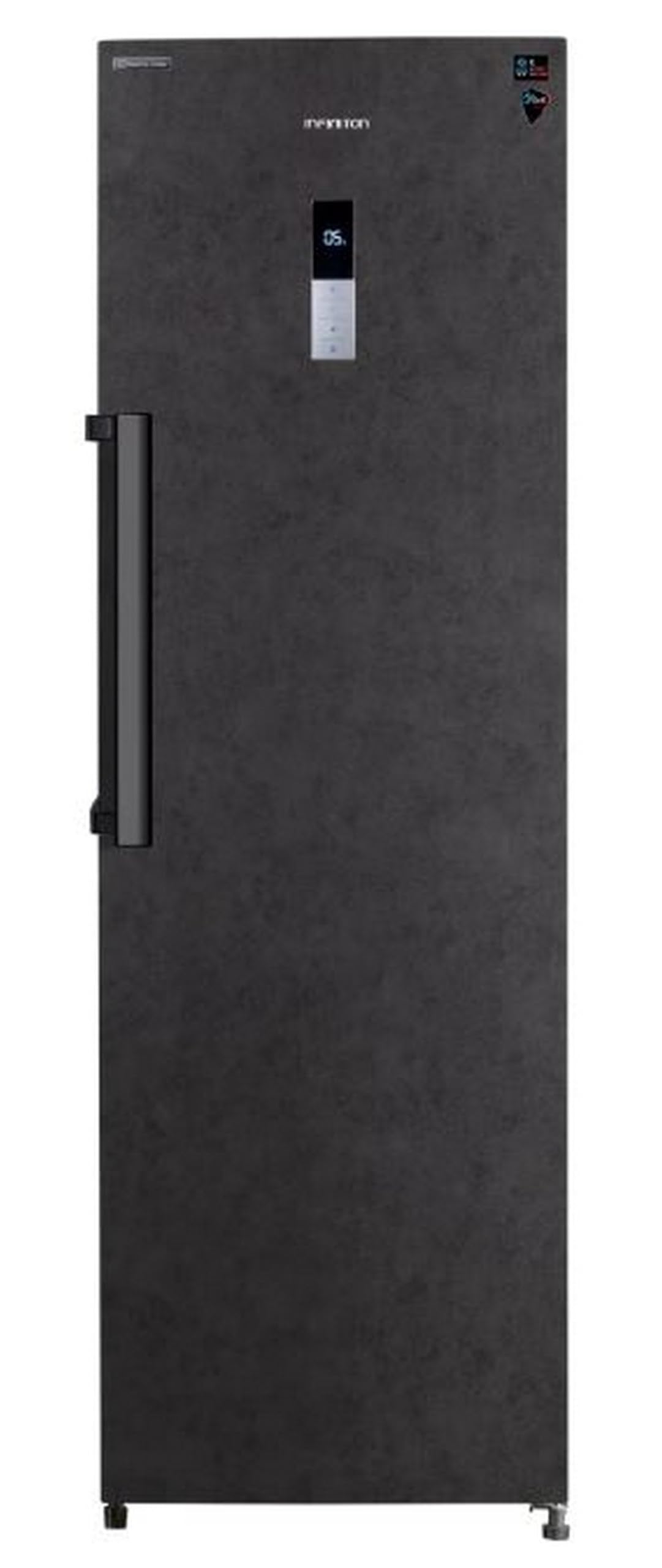 INFINITON Frigorifico Una Puerta CL-360L85PEH, 375 Litros, 185 cm de Altura, Acabado STONE OUTLOOK, No Frost, Inverter, Display LCD, Tirador exterior Push & Pull