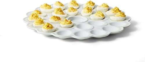 Everyday White by Fitz and Floyd Flower - Bandeja de 24 huevos de 13.75 pulgadas