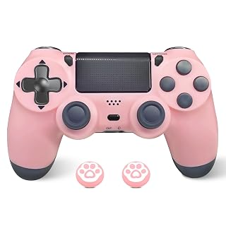 Hcirtnawi Wireless Controller for PS4,Remote controller for PS4/Slim/Pro/PCwith Dual Vibration/3.5mm Audio Jack/6-Axis Gyro/Touch Pad/Type-C Port/1000mAh Battery mac game (Pink) - Amazon product rated Grade A