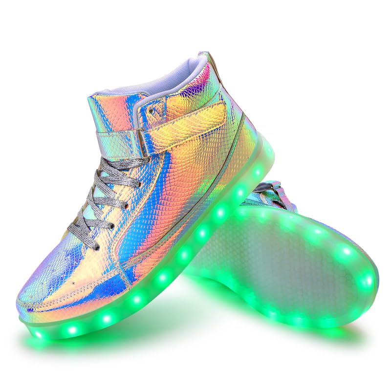 Padgene Women's Men's LED Lights Up Shoes Unisex Luminous Flashing Trainers USB Charging Lace Up Couples Dancing Shoes3