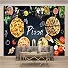 Psifound® Murale Adesivi Da Parete 3D 450X300Cm Pizza Cibo Cucina Pepe Adesivi Murali Vista Effetto 3D Decorazione Rimovibili Vinile Diy Stickers Murali Soggiorno Arte Di Sfondo Parete Tv