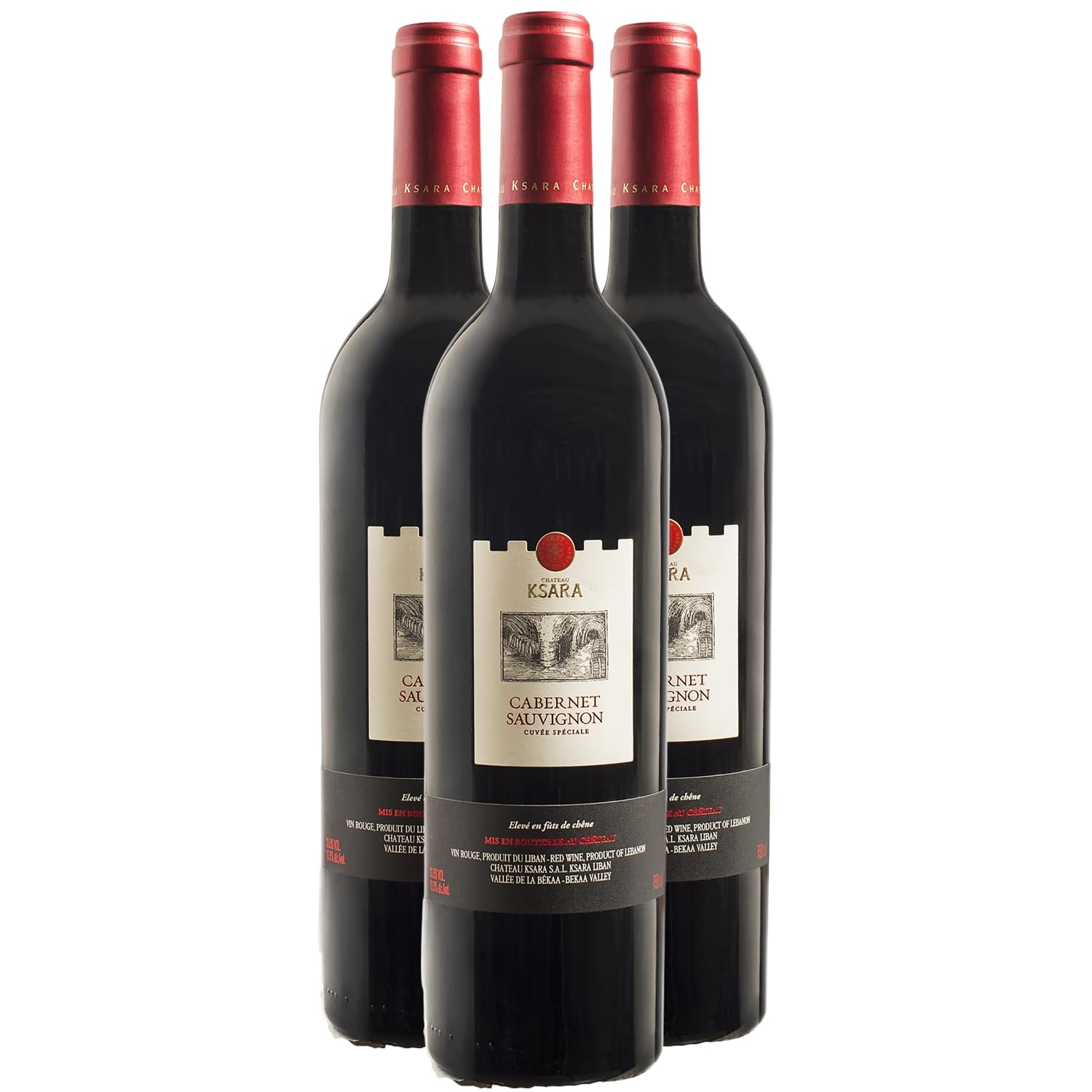 Bekaa Cabernet Sauvignon Cuvée Spéciale - Rouge 2018 - Château Ksara - Vin Rouge duLiban (3x75cl)