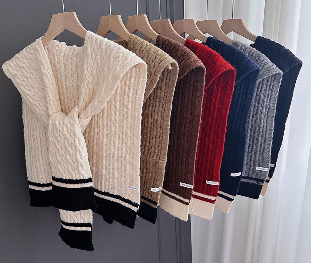 Knit Sweater Shawl Womens Tie Up Small Scarf Tops Elegant Pashmina Shawls Shoulder Cape Wraps - Image 5