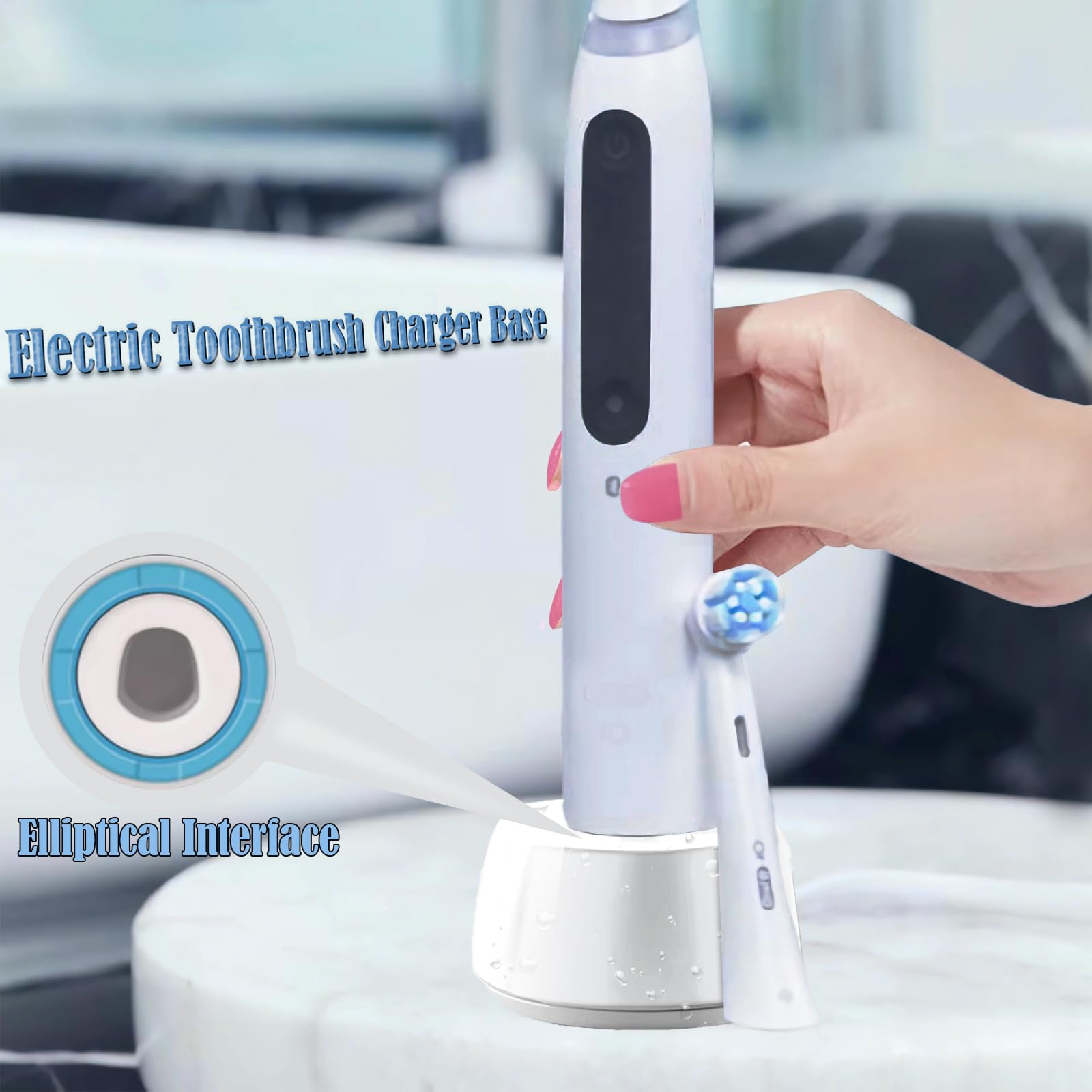 Base de cargador de cepillo de dientes eléctrico, base de carga inductiva de repuesto para Braun Oral-B Genius 9000, 8000, serie BENACES y más