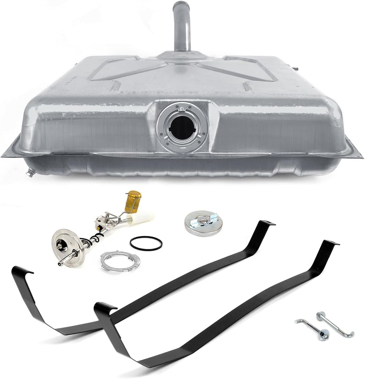 Fuel Tank Kit - Tank w/ Filler Neck, 3/8" Sending Unit, Mounting Straps, J-Bolts, Cap For 1960-1962 Ford Galaxie