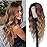 HMHIFI Long Brown Balayage Blonde Wigs for Women 26inch Wavy Curly Wig Natural Looking Middle Part Synthetic Heat Resistant Hair Replacement Wigs for Daily