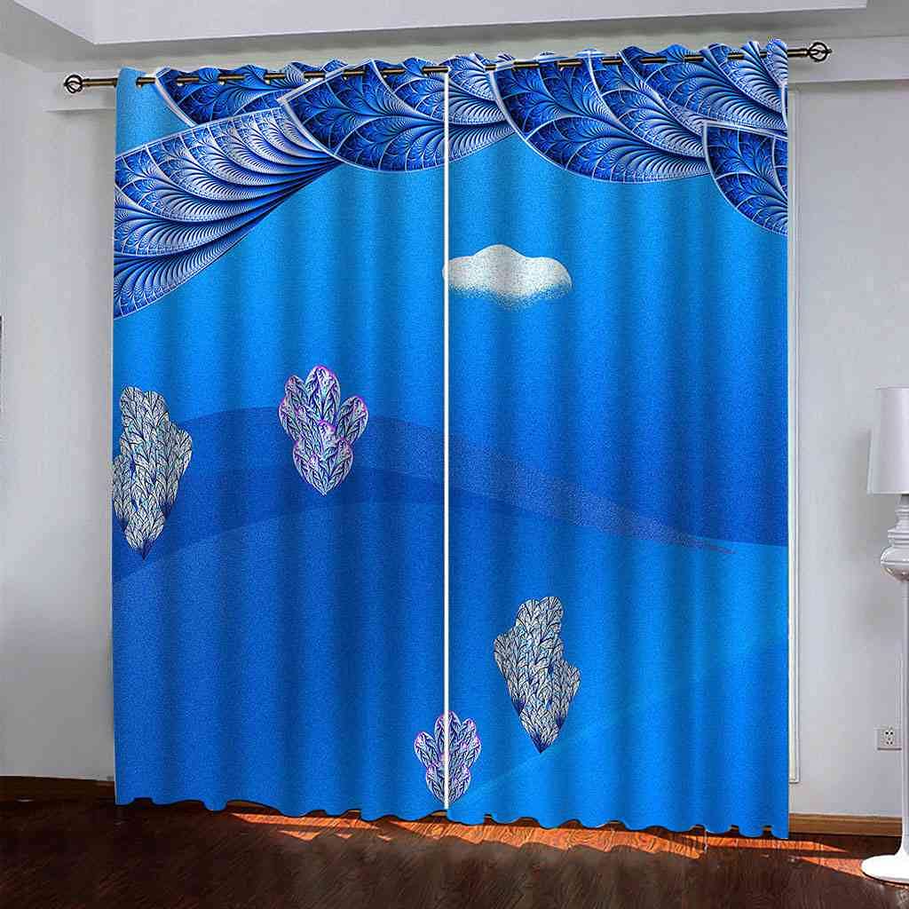 Rideau occultant isolant thermique et phonique bleu tendance 200x160