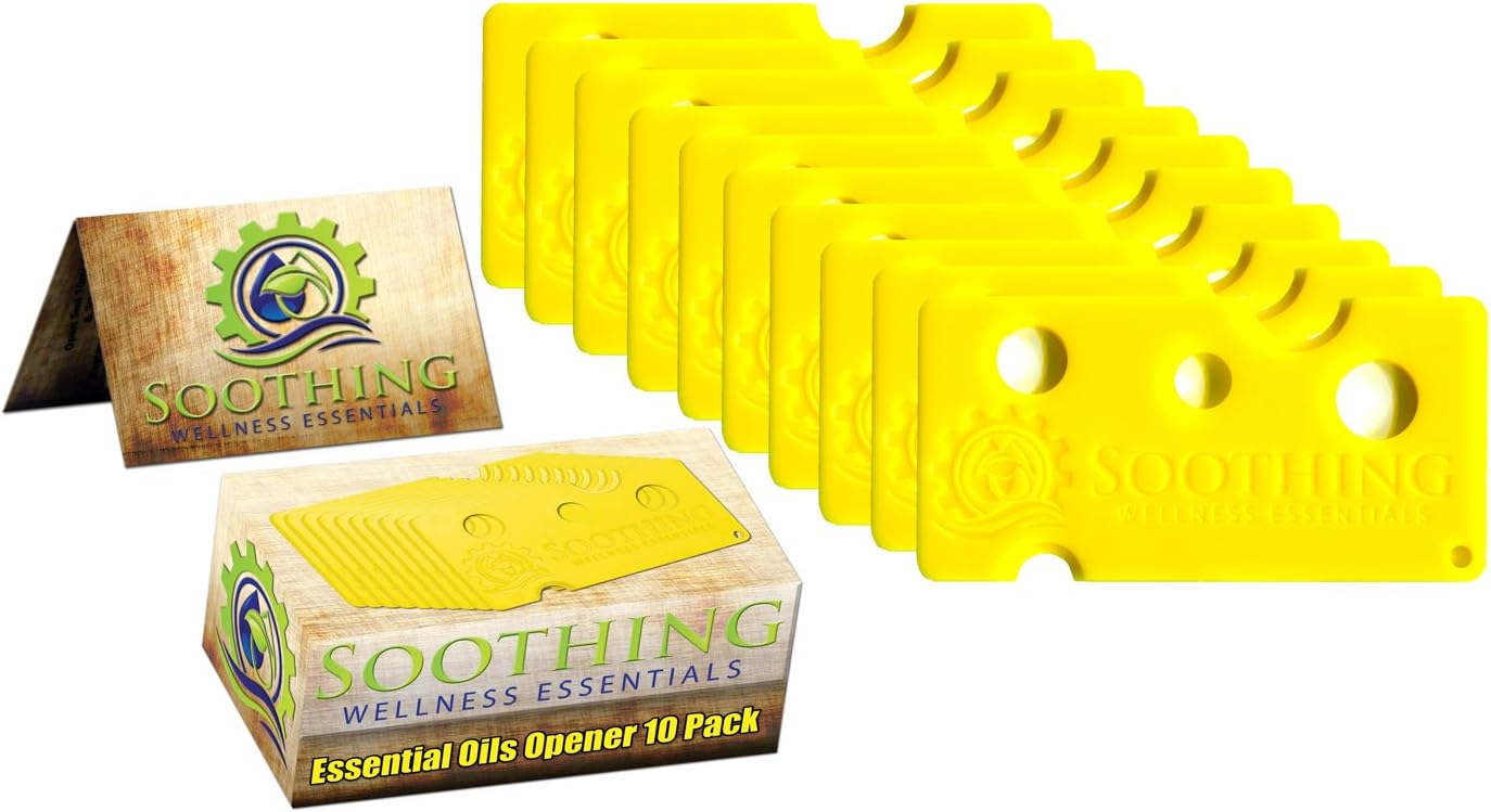10 Pack Essential Oils Opener Key Tool Set - The Perfect Opener and Remover Accessory for Roller Balls and Caps on Most Bottles - for DoTerra, Young Living, Aura Cacia & More (Canary Yellow)