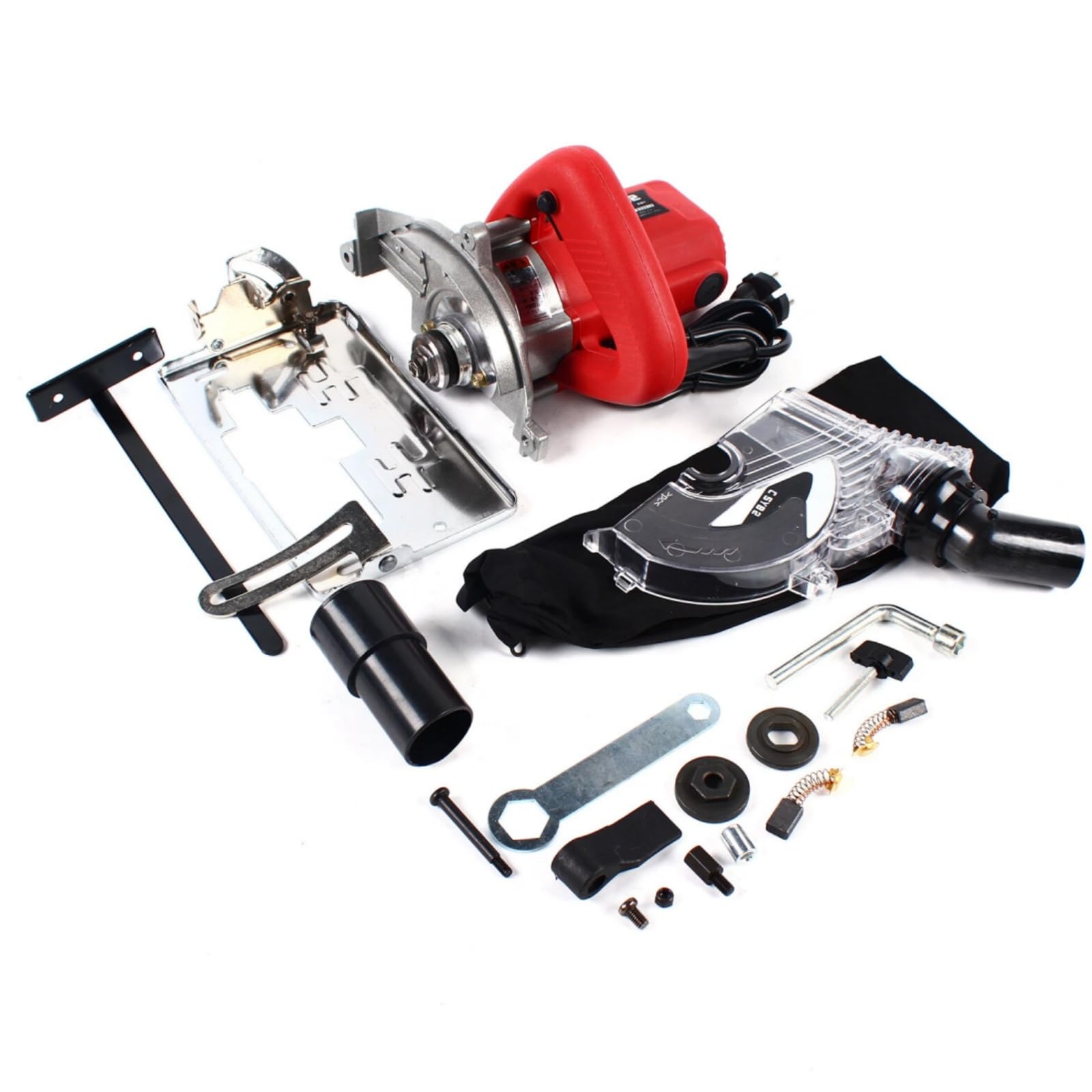 Rozadora de ranura 1800W Fräse sin polvo Rebajadora Fresadora de pared Máquina de corte 18000r/min, 0-41mm de profundidad de corte, Máquina de ranura eléctrica para ladrillo, hormigón, mármol