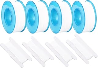 4 Rolls 12mm x 76m Teflon Tape with 4Pcs Portable Plumbers Tapes, PTFE Plumbing Tapes for Pipes, for Shower Heads Sink Drain Water Pipes Thread Sealing