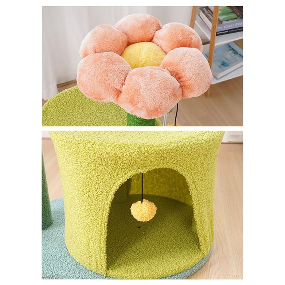 Muebles para Gatos Árbol for Gatos de Varios Niveles, Poste rascador for, Hamaca, Pelota Colgante, Juguete, apartamento semicerrado for(Pequeño)