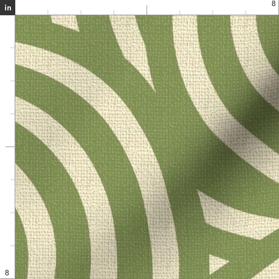 Miniatura 3 de Spoonflower Fabric - Retro Avocado Green Geometric Abstract Waves Large Scale Minimal Printed on Chiffon Fabric by The Yard - Sewing Fashion Apparel