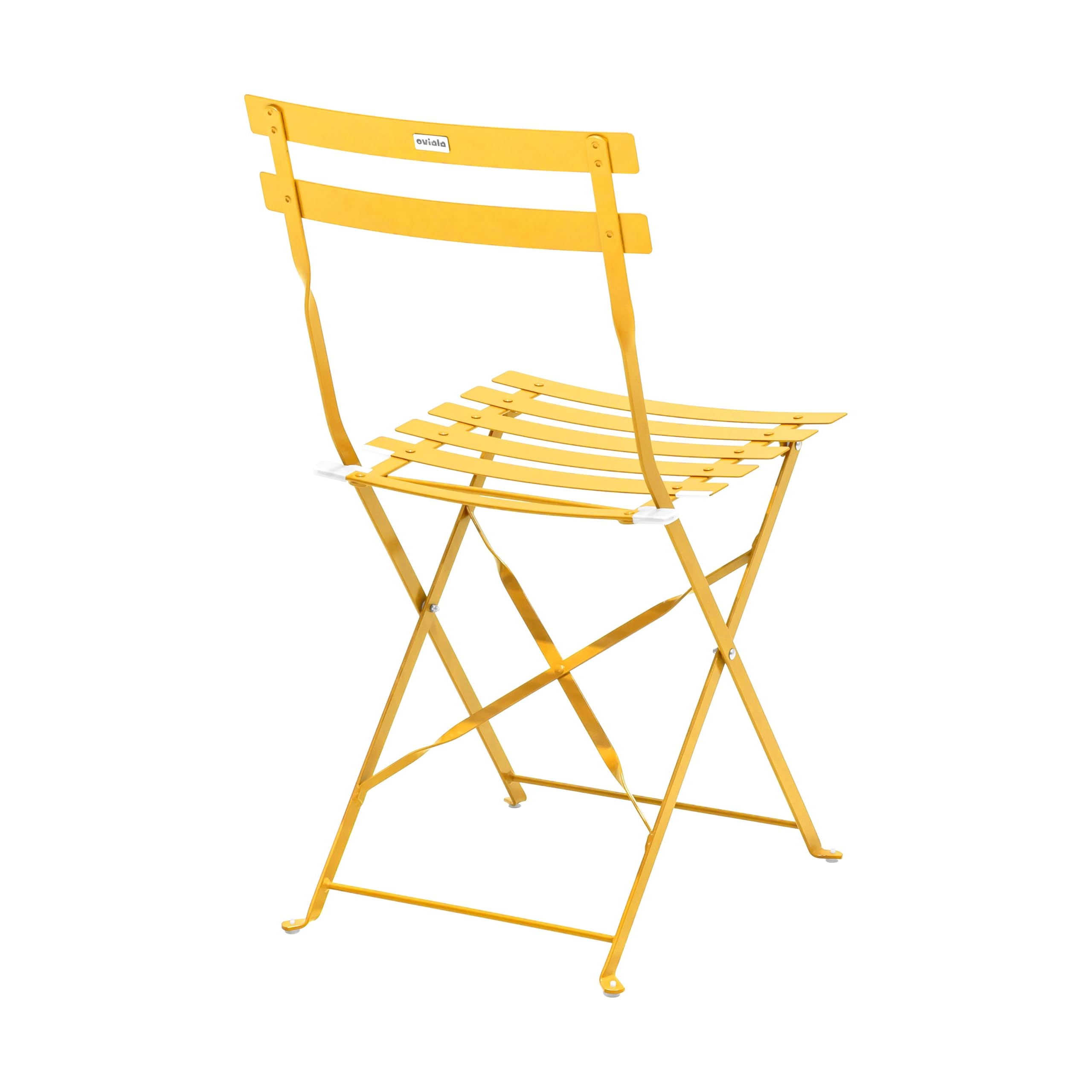 Oviala Lot de 2 chaises Pliantes en Acier Jaune