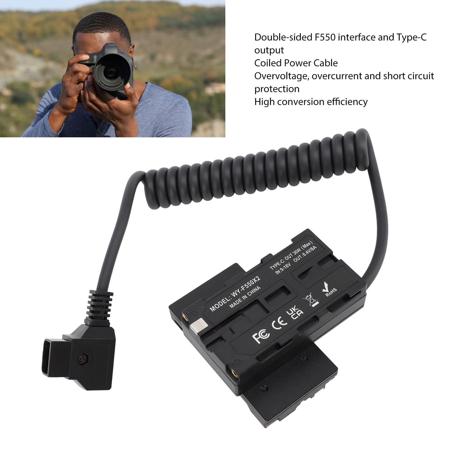 Alimentatore USB 5V A NP-F970/F570/F550, Batteria Fittizia Per Monitor Atomos Ninja E Shinobi