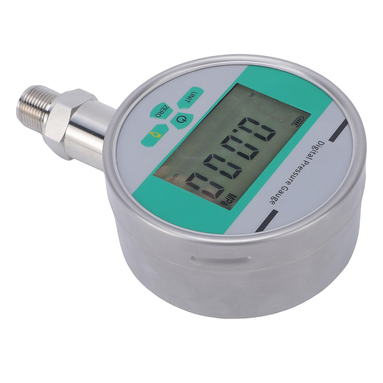 Jectse Manómetro Digital, Rango de 0-1,6 MPa, Esfera de 4 Pulgadas, Rosca M20x1,5, Manómetro con Pantalla LCD Retroiluminada para Aire, Agua, Aceite, Industrial