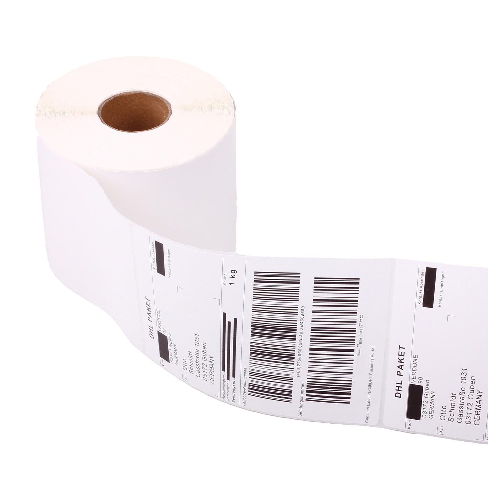 Thermodrucker Etiketten 100x150mm (4x6), 500 Etiketten pro Rolle, Selbstklebende Versandetiketten für Etikettendrucker, Perforiert, BPA-frei, Kompatibel mit DHL, DPD, UPS, GLS, Amazon (10 Rollen)