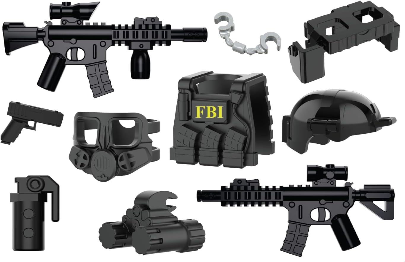 Battle Brick Battle Bag FBI Pack Compatible with LEGO® Minifigs
