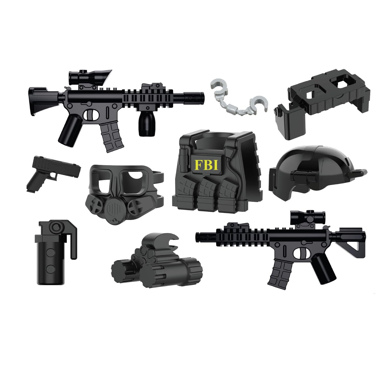 Battle Brick Battle Bag FBI Pack Compatible with Lego® Minifigs