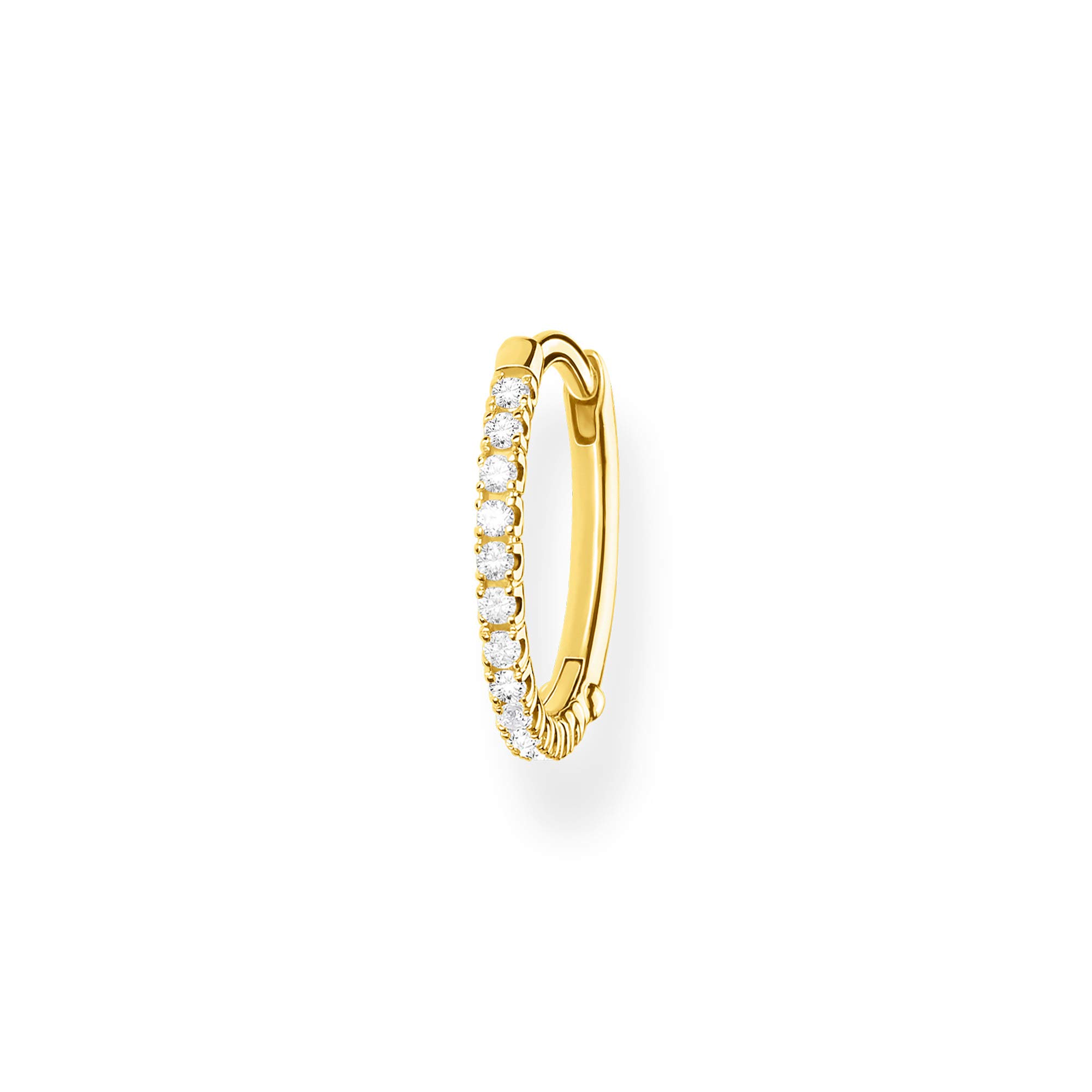 Thomas Sabo single hoop earrings white stones gold-plated silver CR657-414-14