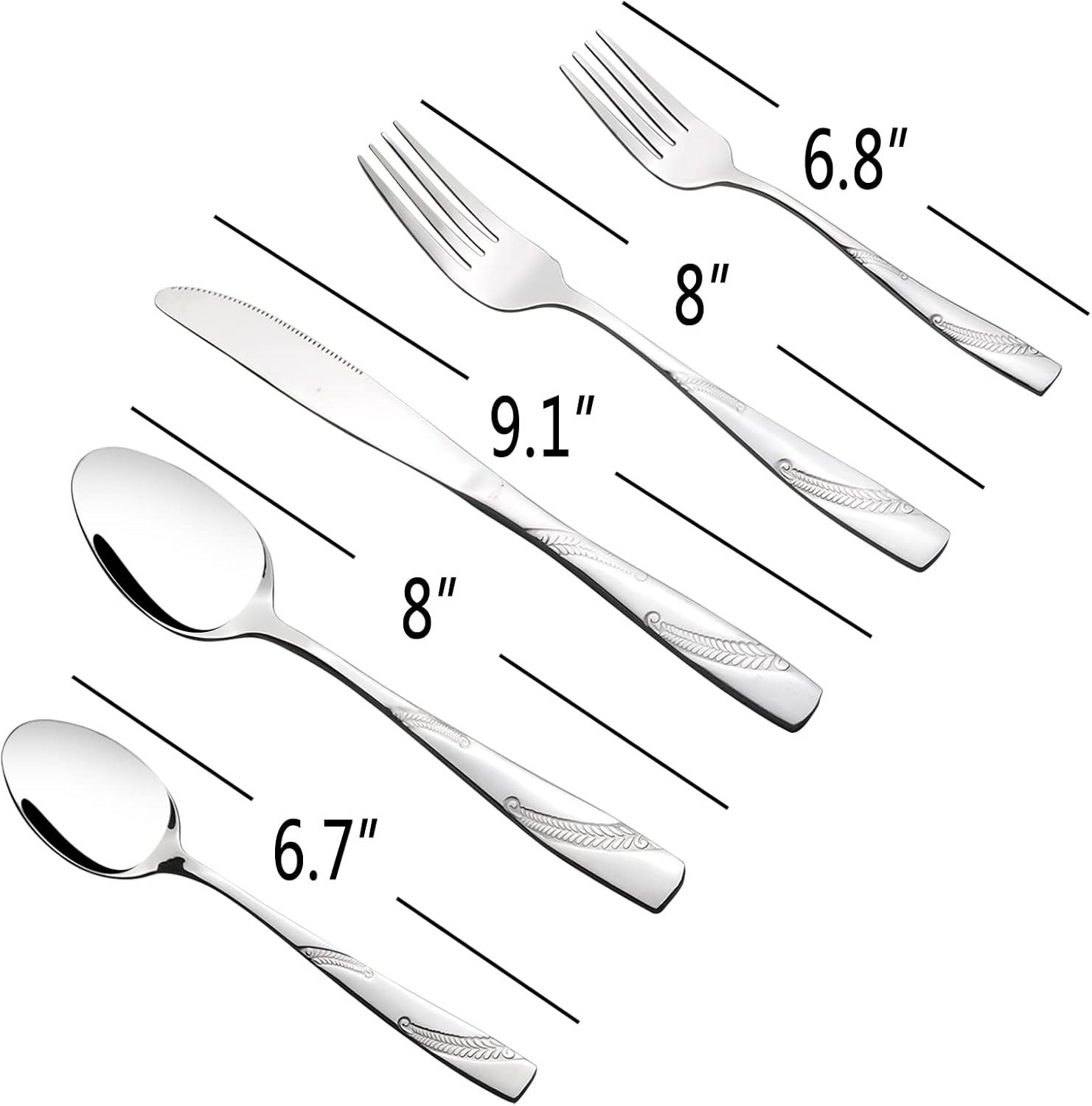 80 Piece Silverware Flatware Cutlery Set, Stainless Steel Eating Utensils Service for 16, Include Knife/Fork/Spoon