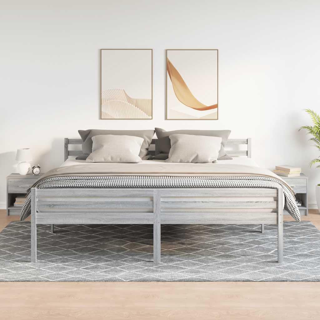 Table de chevet moderne grise gain de place pour petite chambre