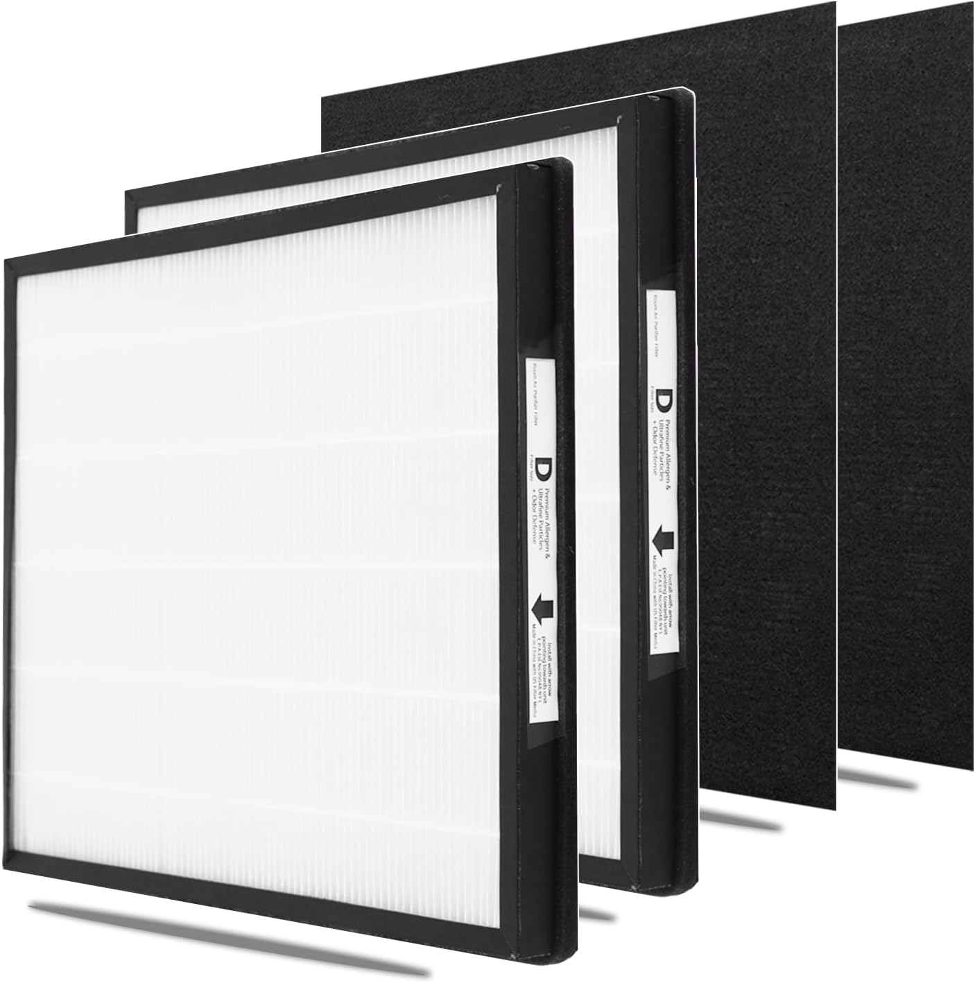 IAF-H-100D H13 True HEPA Replacement Idylis D Filter, Compatible with Idylis AC-2118, AC-2123, IAP-10-280 Air Purifier Devices, 2 HEPA Filter & 2Carbon Filter