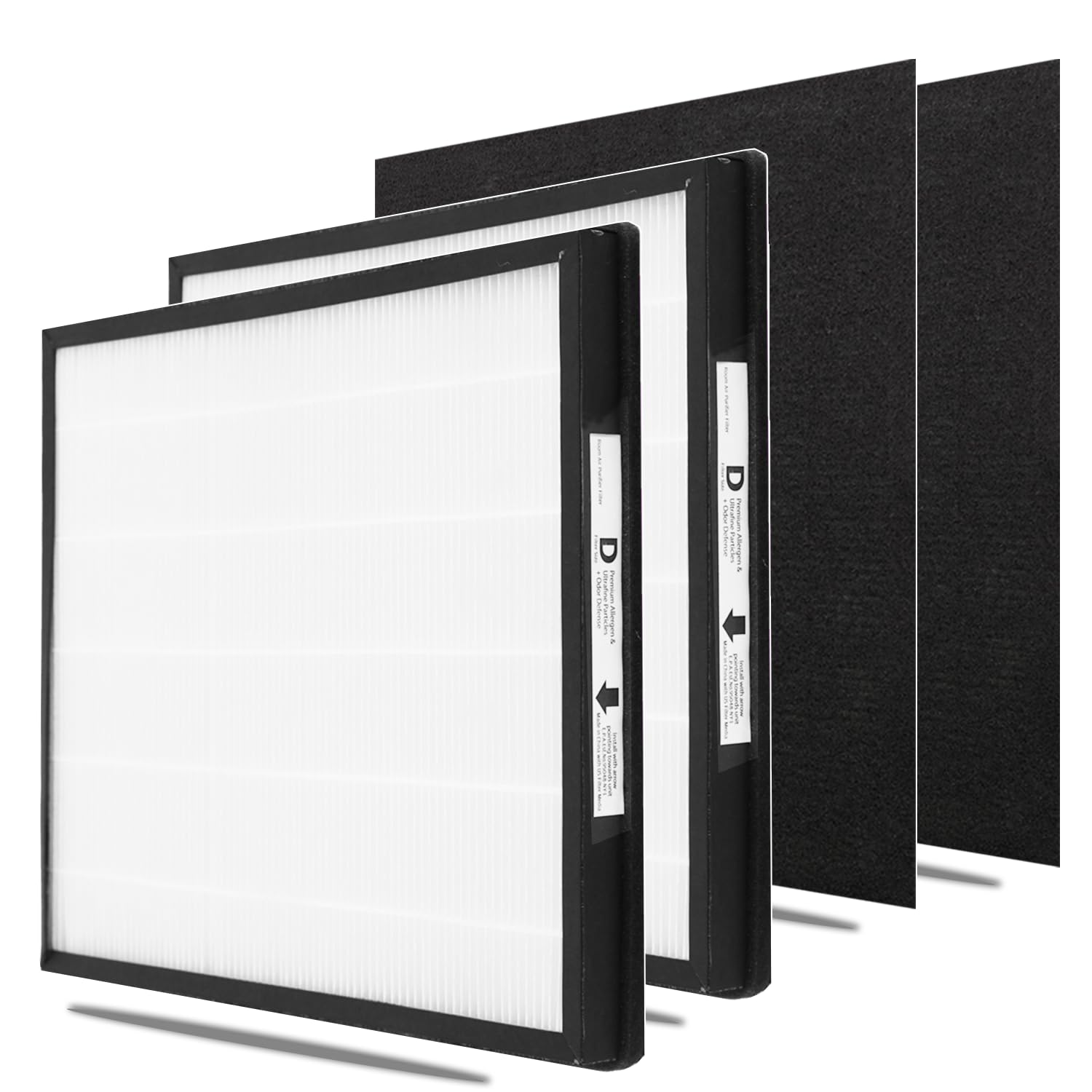 IAF-H-100D H13 True HEPA Replacement Idylis D Filter, Compatible with Idylis AC-2118, AC-2123, IAP-10-280 Air Purifier Devices, 2 HEPA Filter & 2Carbon Filter