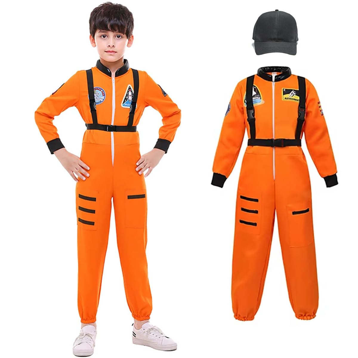 YUPPIN Astronaut suit for boys and girls space suit astronaut costume for kids with cap (Orange, 6-8 years) (B0DG8L3HYN) Amazon Price History, Amazon Price Tracker