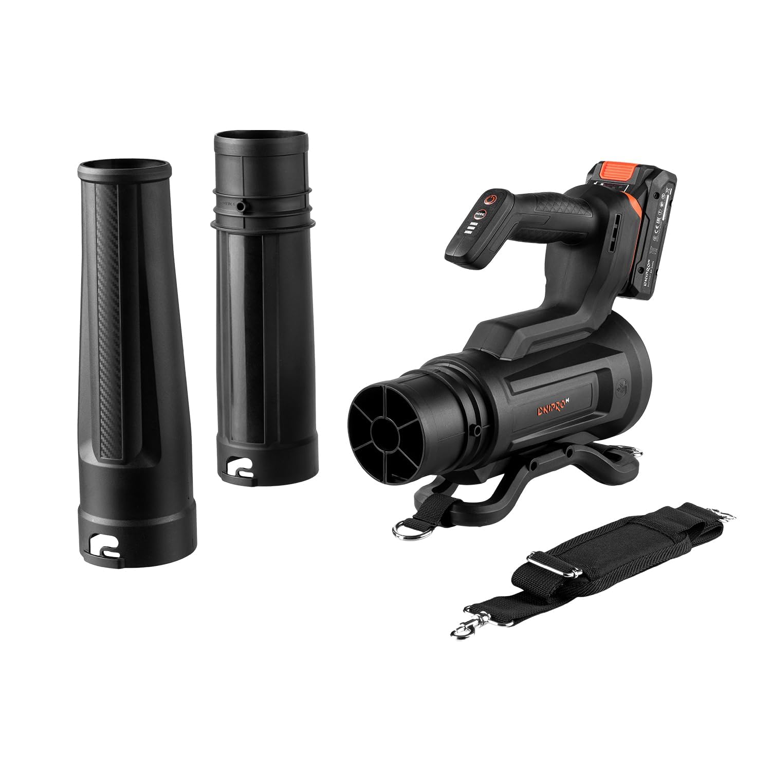 Soplador de Hojas a Batería 20V, Motor Brushless, 50 m/s, 3 Velocidades, 610 m³/h, Ligero 1,3 kg, Incluye Batería 4Ah y Cargador. DCB-201BC
