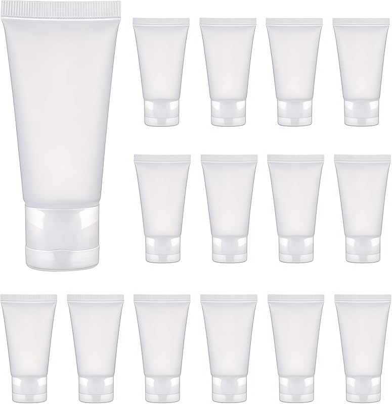VANTOBEST Frascos Recarregáveis Transparentes de Plástico com Tampa Flip, 15 mL, Pacote com 20