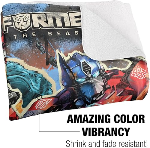 Miniatura 3 de Transformers Rise of The Beasts - Manta de 50 x 60 pulgadas Optimus Primal Primal Mural Silky Touch Sherpa Back Super Soft