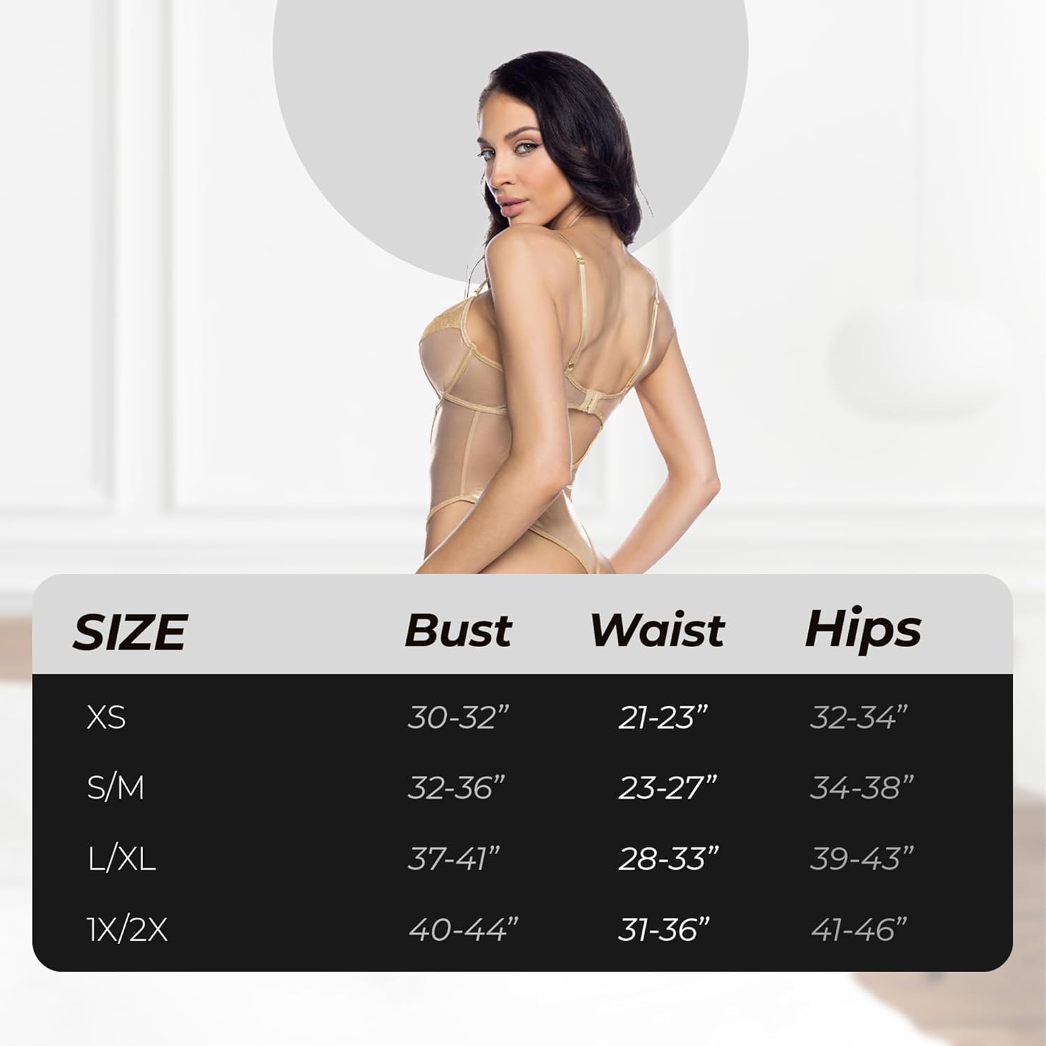 Sexy Lingerie For Women Roma Twinkle Tease Teddy Lingerie Metallic Shimmer Mesh Bodysuit with Underwire Balconette Cup