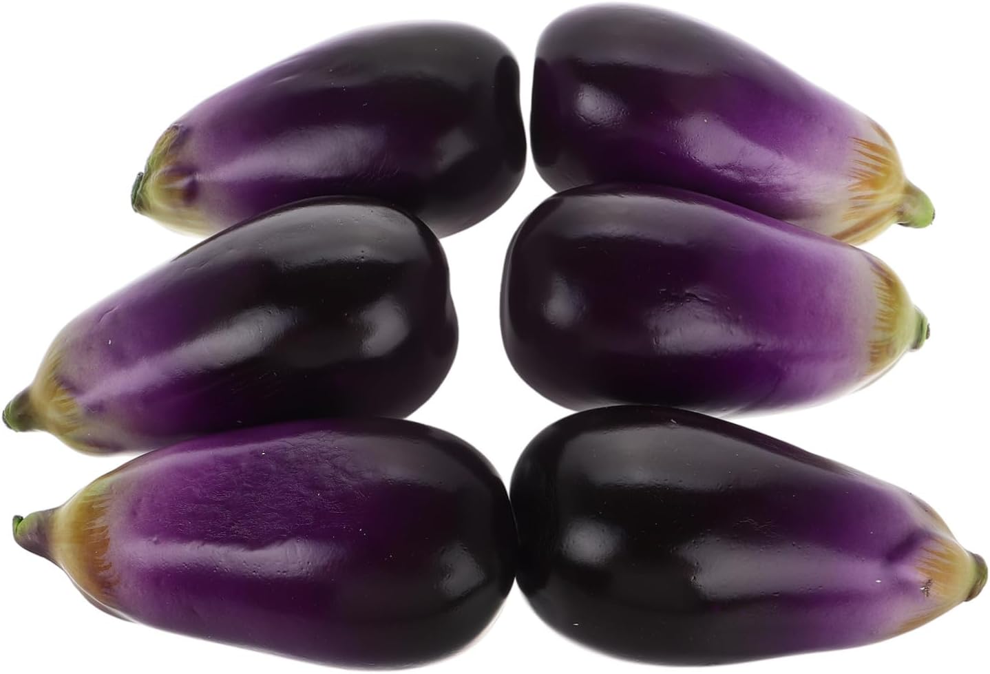 6pcs Artificial Eggplant Model Lifelike Simulation Vegetable Decor for Home Restaurant and Education Photo Prop and Teaching Tool for Boys and Girls and Adults
