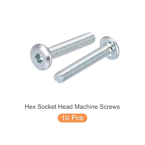 Miniatura 5 de METALLIXITY Tornillos de cabeza hexagonal (M6x35mm), 10 unidades, tornillos de acero al carbono, para maquinaria, muebles, bricolaje