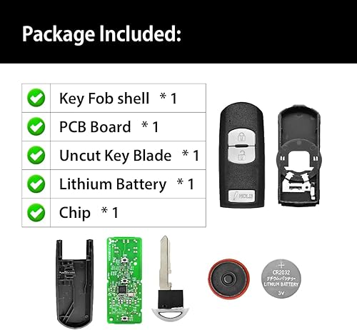 Miniatura 6 de Repuesto para Mazda 3 CX3 CX5 Speed3 Control remoto WAZSKE13D01 3 3 botones 315MHz