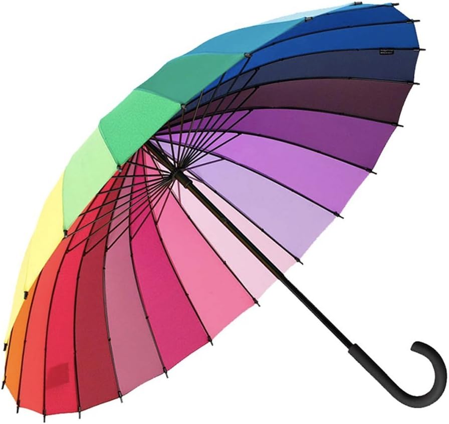 Everyday Rainbow Umbrella, Closed Length 80 cm Open Diameter 105 cm, Rainbow