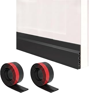 2 Pack Diamond 6‑Hole Door Bottom Seal, Door Draft Stopper, Door Gap Filler, Under Door Draft Stopper for Home Bedroom Bathroom Office Noise Reduction Energy Saving Insulation(Black1.97×39.4In)
