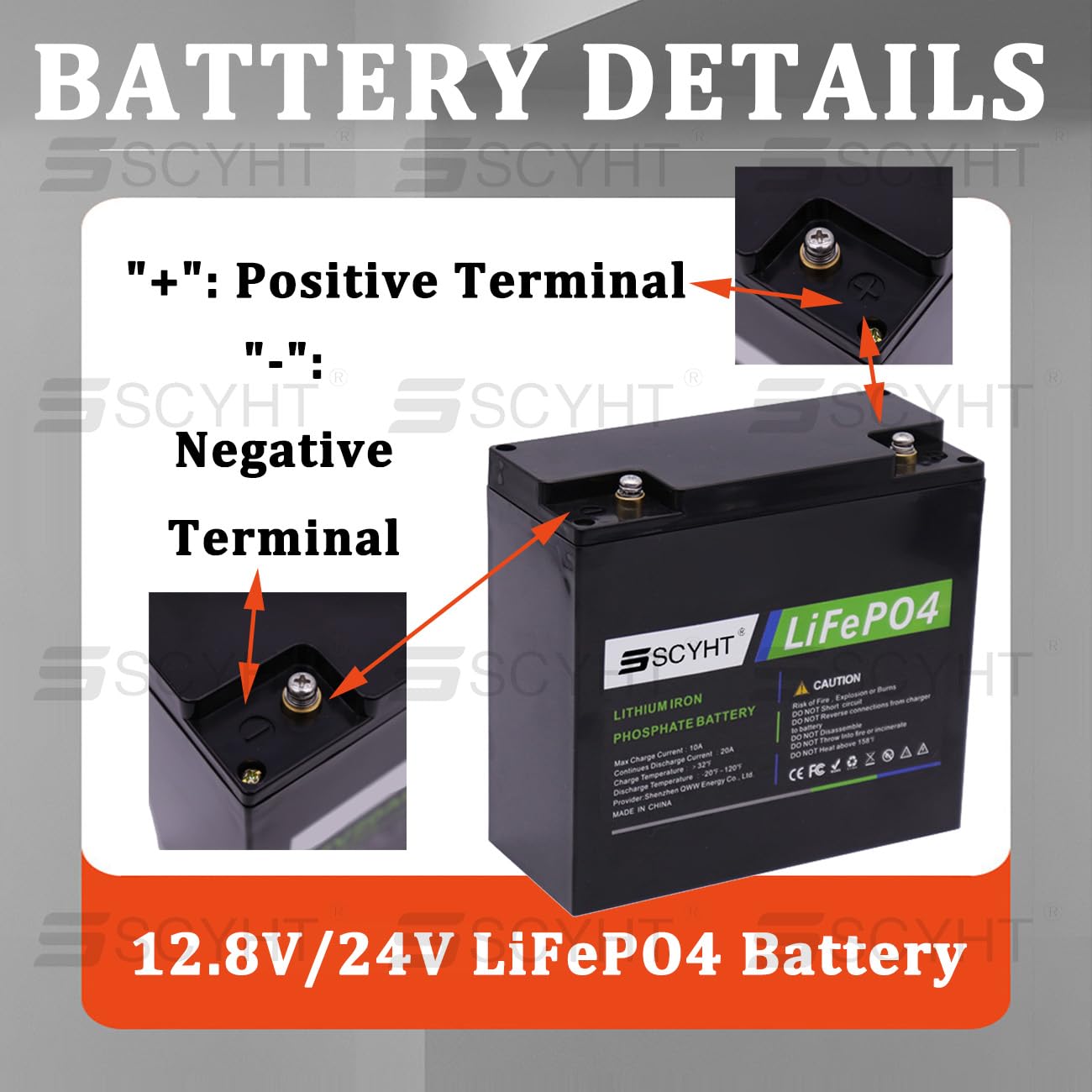 Batteria LiFePO4 12.8V 20Ah 22.5Ah 24Ah 26Ah 30Ah Batteria al litio 24V 12Ah Batterie di ricambio per impianti solari, camper, luci solari, alimentazione di emergenza,12.8v20ah