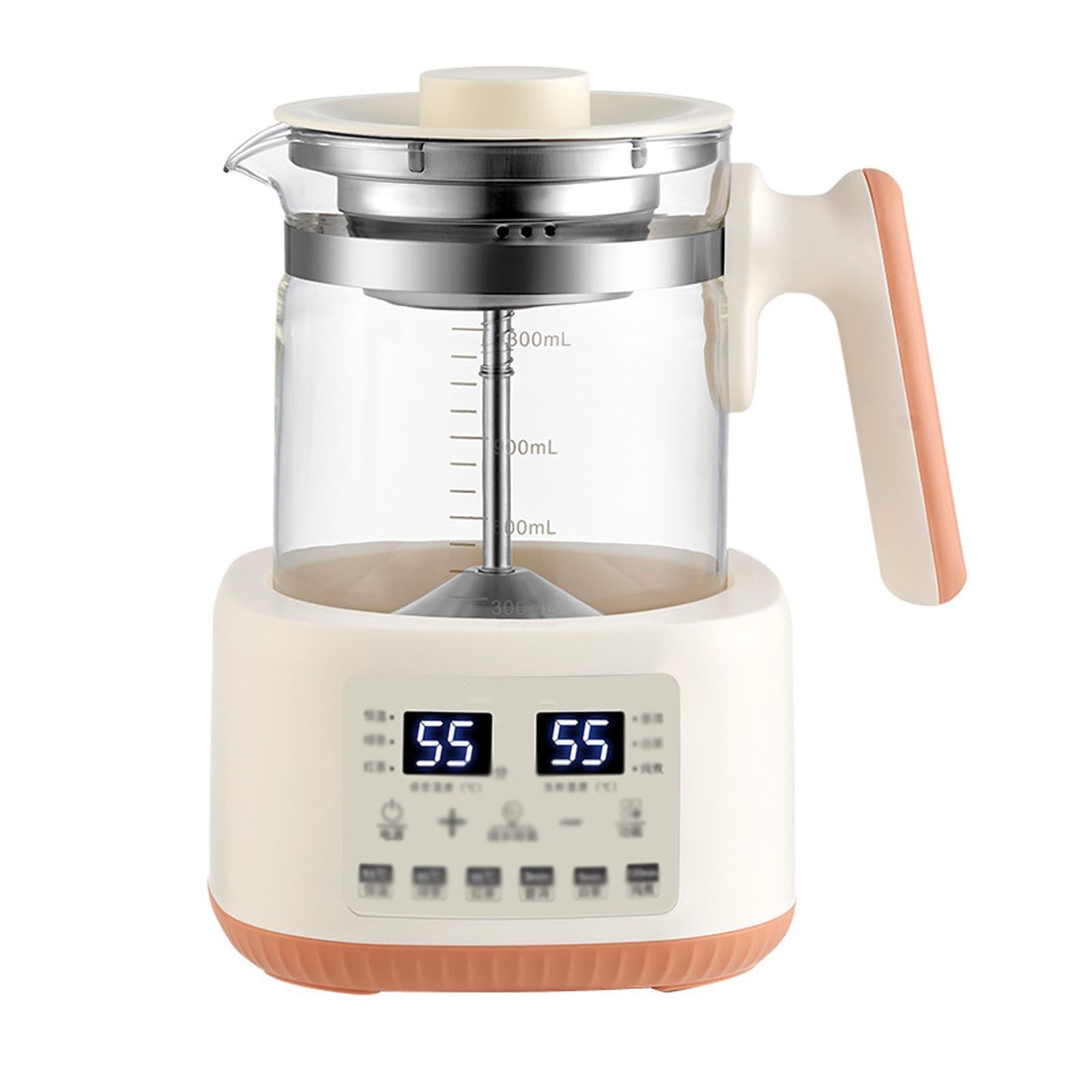 Tetera eléctrica de 1,3 L, hervidor de cristal táctil inteligente, temperatura constante de 72 horas, olla saludable multifunción completamente automática para té, café