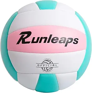 Runleaps Soft Indoor Volleyball Waterproof Volleyball Light Touch Recreational Ball for Pool Gym Indoor Outdoor Size 5