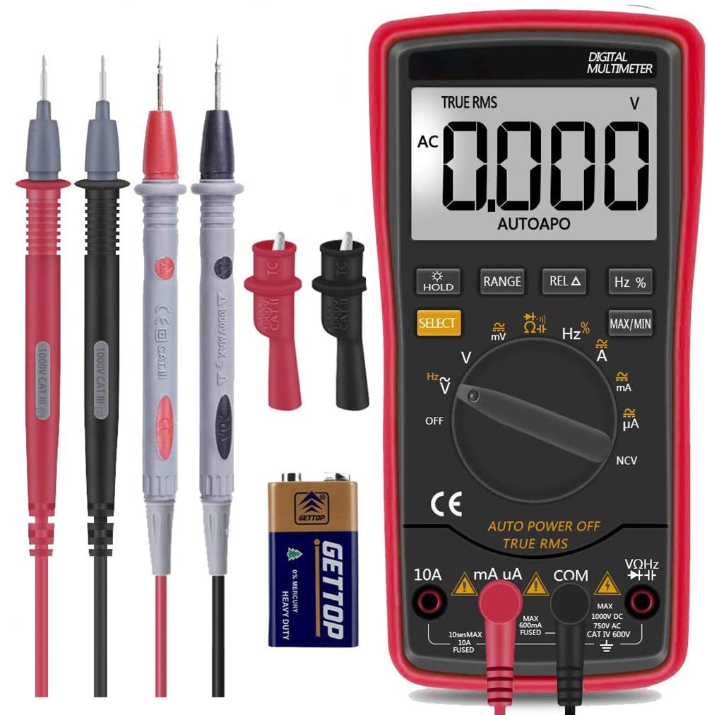 Auto-Ranging Digital Multimeter, TRMS 6000 Counts Volt Meter; Measures Voltage Tester, Current, Resistance, Continuity, Frequency; Tests Diodes, Temperature