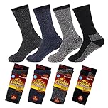 Arctic Comfort NEW 4 pairs Mens Arctic Comfort Thick Thermal Wool Socks High Tog Rating, Grey/Black, UK 6-11 EUR 39-45