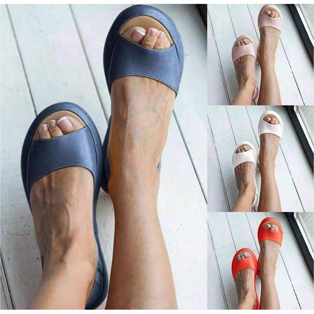 Sandali Da Donna In Pelle Ortopedici Aperti In Punta Di Grandi Dimensioni Premium Comodi Sandali Sportivi A Bocca Di Pesce Casual Estate All'Aperto Escursionismo Scarpe Da Passeggio Pantofole Piatte