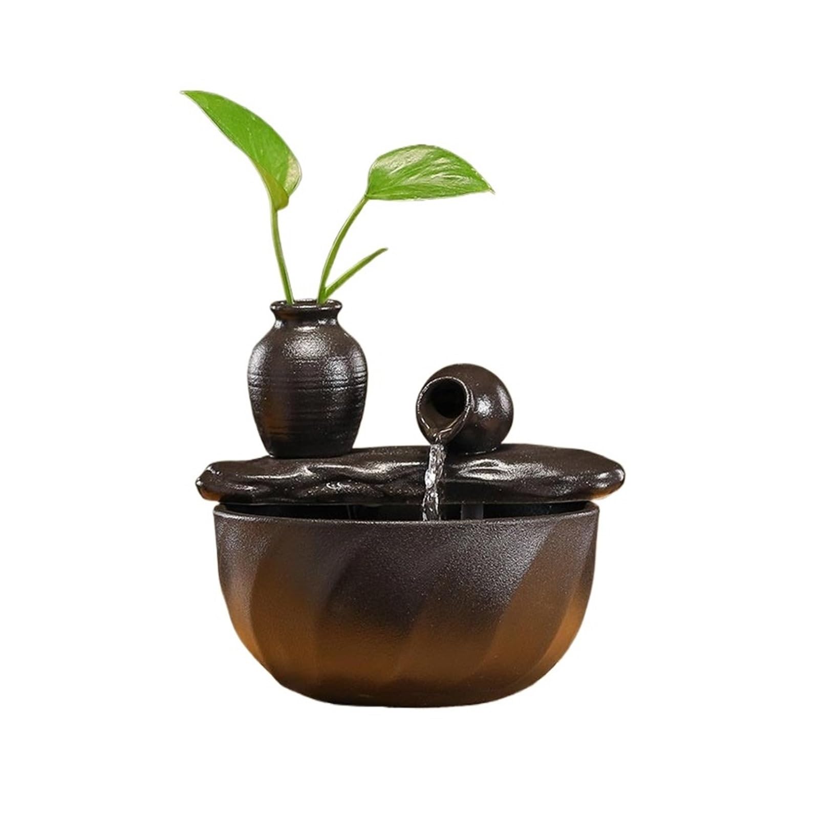 Water Feature Meditation Fountain Ornament Tabletop Waterfall for Inside Home Bedroom Office Relaxation Indoor Fountains