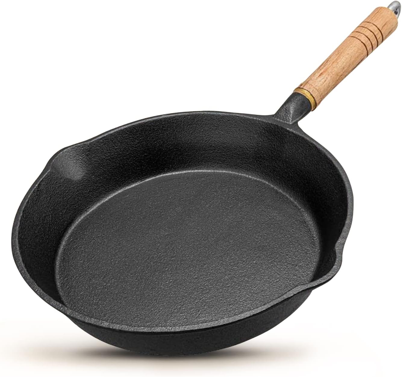 Healthy Choices Cast Iron Skillets, 22.8 Cm (9 Inch), 2.02 kg | Detachable Wooden Handle, Pre Seasoned Frying Pan, No Chemical Coating, Pure & Toxin Free, Safe for Glass Cooktop, Oven & Stovetop