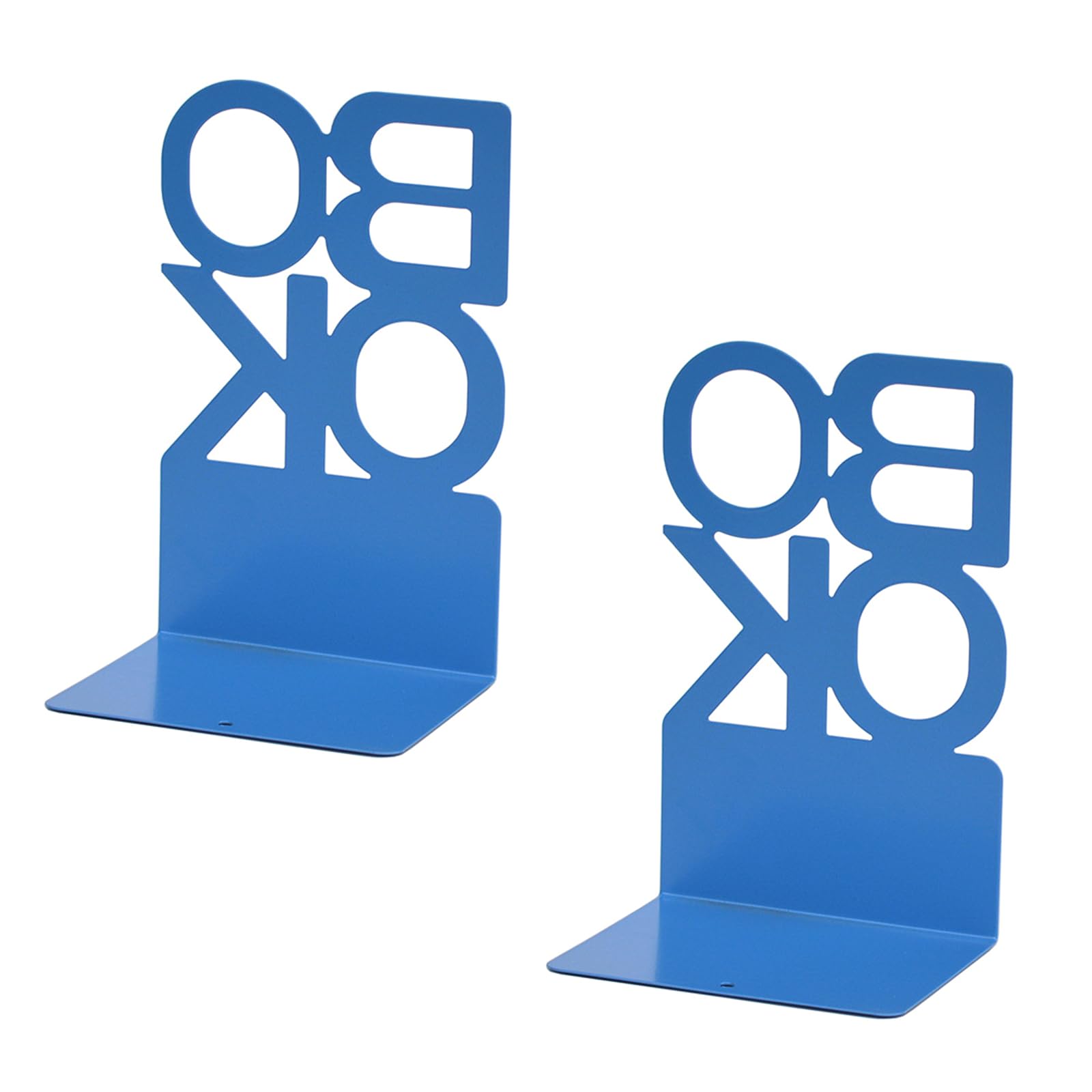 1Pair Metal Book End for Shelves Hollowed Letter Bookend Slip Resistant Desktop Book Stopper for School Library Bookshelf Bookends